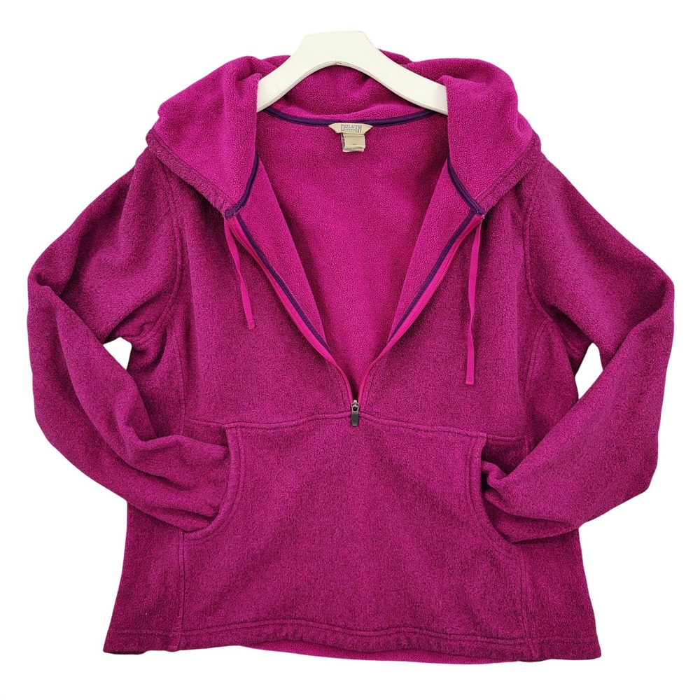 Duluth Trading Womens Gorpcore Cabin Hike Polartec Fleece Hoodie XL Magenta Pink